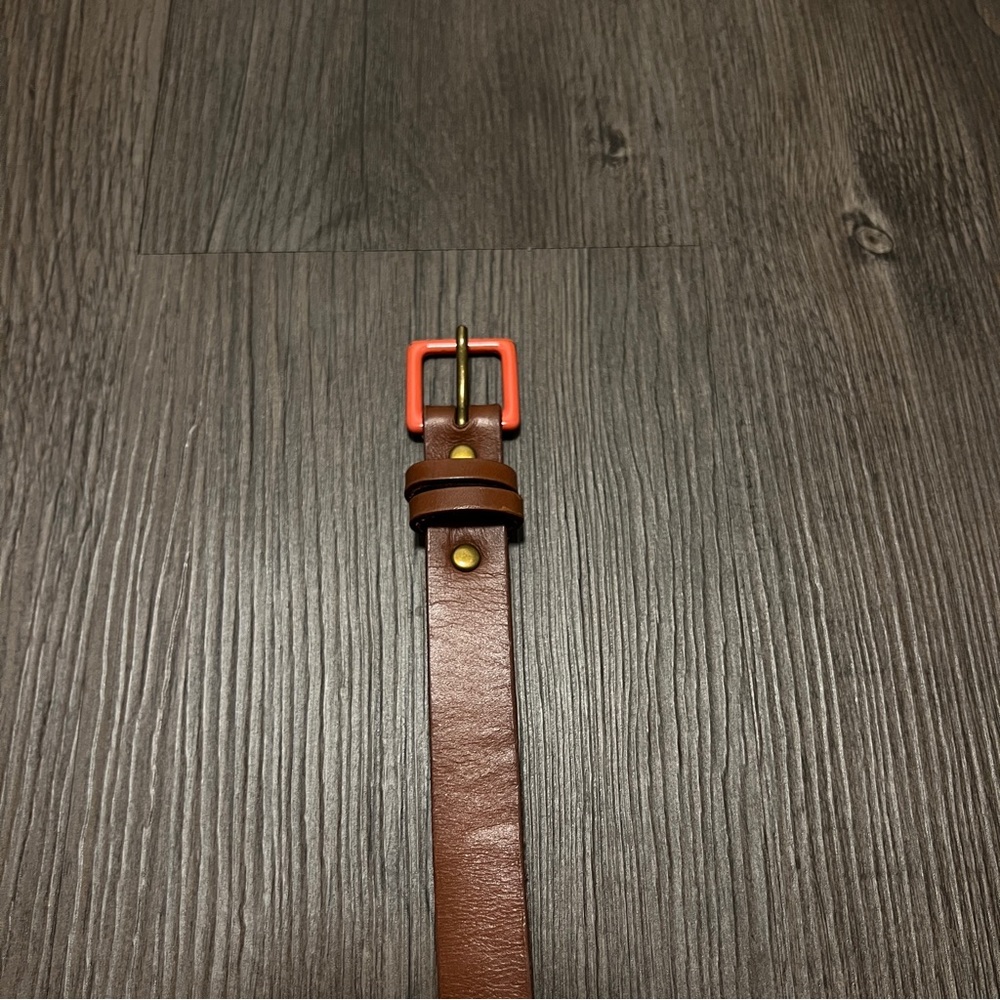 J Crew Dark Brown/Camel Leather Belt